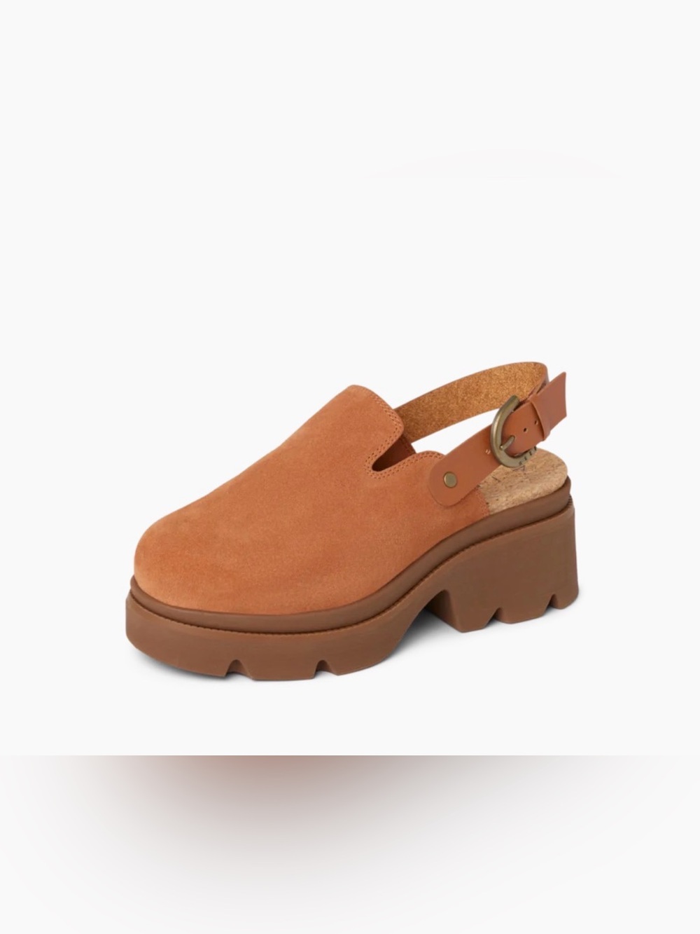 NEW REEF COGNAC BROWN Vista Luxe Solene Leather Clogs SZ 9